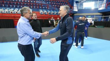 Rolando Figueroa recibió al equipo argentino de Copa Davis en el Ruca Che de Neuquén