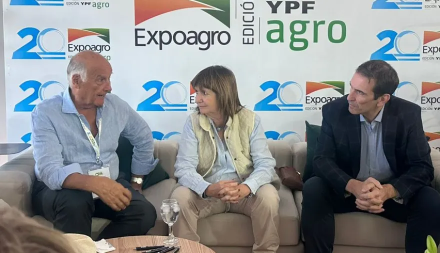 Bullrich en Expoagro: retenciones, Milei y una pregunta que no quiso responder