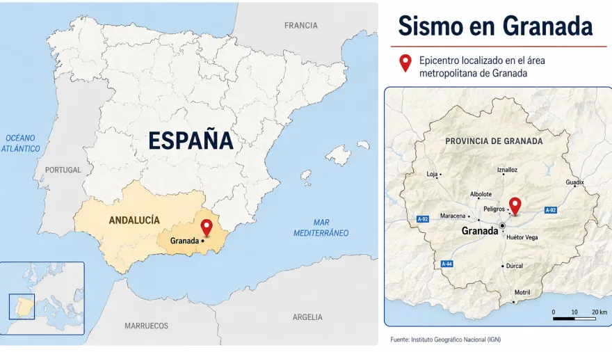 España vuelve a temblar: Granada registra un sismo de 5 tras Colombia y Venezuela
