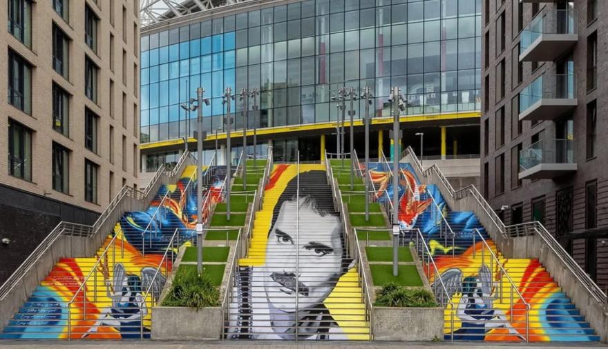 Freddie Mercury y Queen: el mural de Wembley que refuerza la historia del estadio