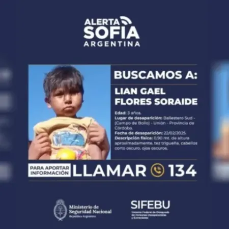 Caso Lian: “Si fuera por nosotros, la búsqueda sería indefinida”, dijo un vocero del ministerio de Seguridad de Córdoba