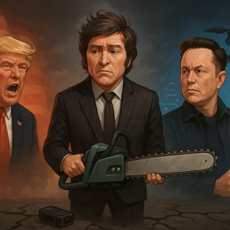Milei en medio de la guerra Trump-Musk: la motosierra se quedó sin batería