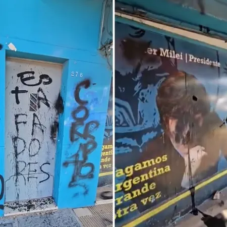 Destrozaron un local inaugurado por Milei en Quilmes y la ligó un vecino: "Eso son"