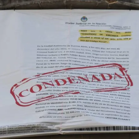 La exvecina de Cristina Kirchner exhibe una enorme bandera con su condena