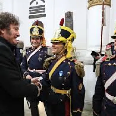 Javier Milei homenajeó a San Martín con un almuerzo junto a los Granaderos