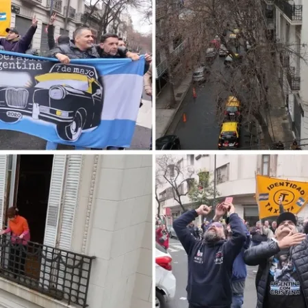Fuerza Taxi se lanza con una acción política frente a la casa de Cristina