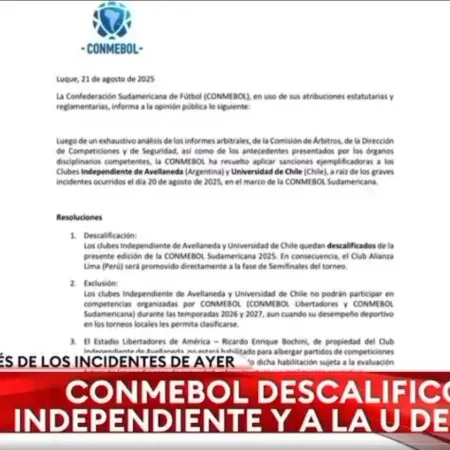 Independiente: TN y el Pollo Vignolo difundieron un comunicado falso de Conmebol