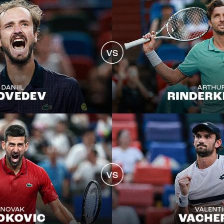 Shanghai: Djokovic y Medvedev buscan la final frente a dos revelaciones
