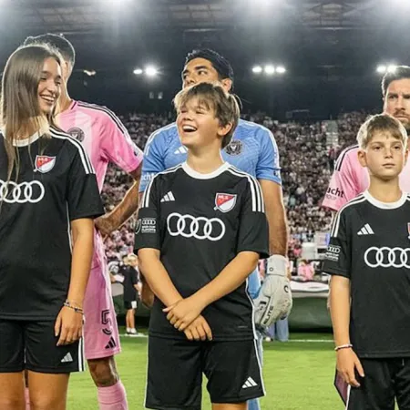 Los nietos de Donald Trump salieron a la cancha con Lionel Messi