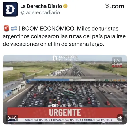 Denuncian que el Gobierno usó fotos del 2021 para mostrar movimiento turístico del fin de semana largo