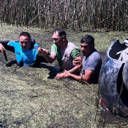 Volcó en un zanjón tras robar un Peugeot 208 a mano armada en Aguas Verdes