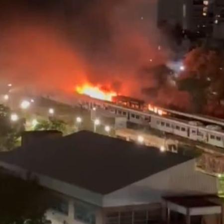 Colegiales: un incendio destruyó cinco vagones y una locomotora del tren Mitre