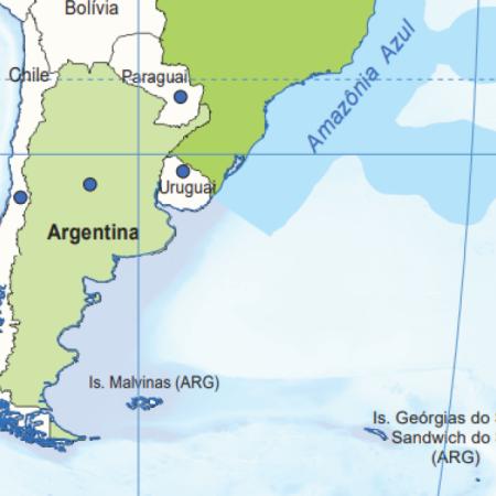 Brasil publica un mapa oficial que muestra a las Malvinas como territorio argentino