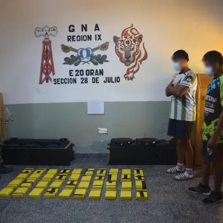 Ocultaban más de 41 kilos de cocaína dentro de parlantes y quedaron detenidos