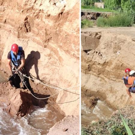 Rescate en Mendoza: una mujer cayó al canal Cacique Guaymallén