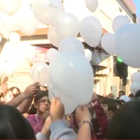 Merlo despidió a Maitena con una suelta de globos blancos