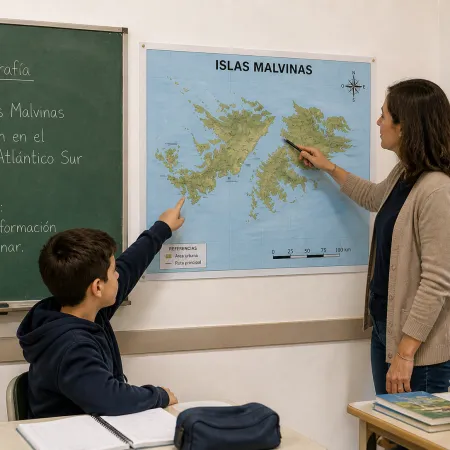 Malvinas y un particular cartel: qué dato quiere sumar Diputados en cada escuela