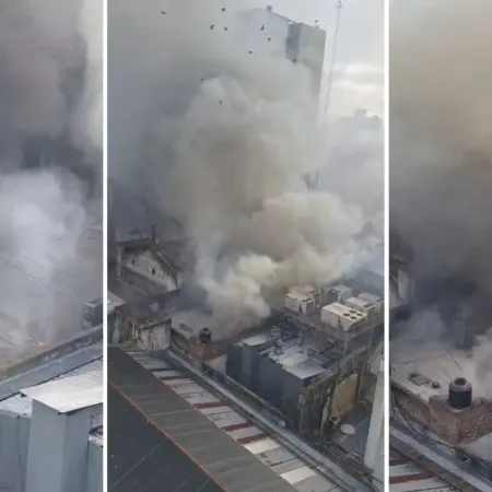 Una columna de humo en el centro de La Plata: se incendió KFC y obligó a evacuar comercios