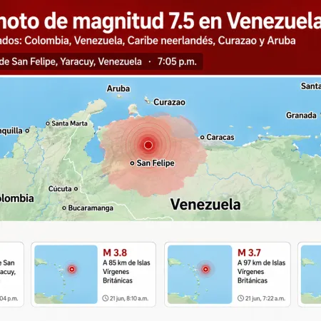 Fuerte terremoto sacude Venezuela y se siente con intensidad en Caracas
