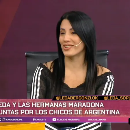 Leda Bergonzi presentó su campaña solidaria junto a las hermanas de Diego Maradona