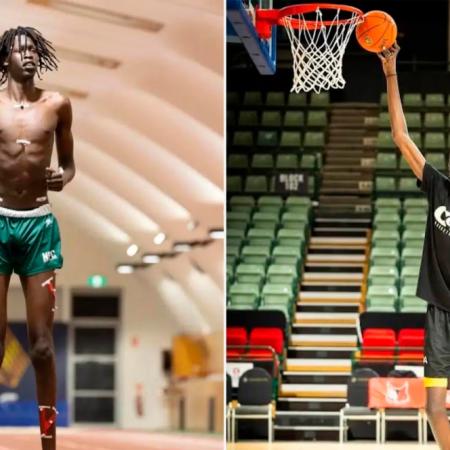 Quién es Jongkuch Mach, el gigante australiano que mide 2,29 y sueña con la NBA