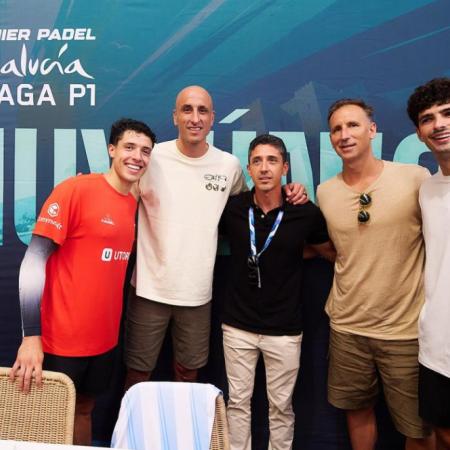 Manu Ginóbili visitó a Agustín Tapia y a Delfi Brea en el P1 de Málaga