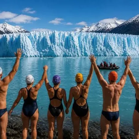 Nadadores valientes: empezó el Mundial de Natación de Aguas Frías en El Calafate