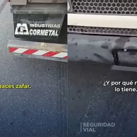 "Fijate si me hacés zafar": labran infracción a camionero con patente retráctil