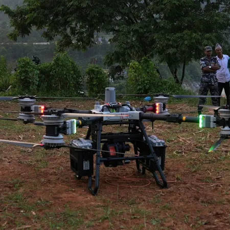Nepal usa drones de carga para llevar alimentos donde las rutas quedaron cortadas