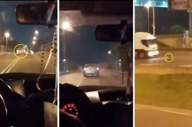 Video | Locura en la Panamericana: chocó varios autos, se bajó y fue arrollado por un camión