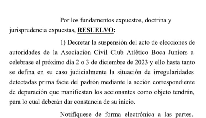 La Justicia porteña suspendió las elecciones en Boca