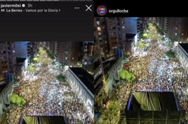 Otra fake de Milei: subió una foto de la Marcha del Orgullo como si fuera su cierre de campaña en Córdoba