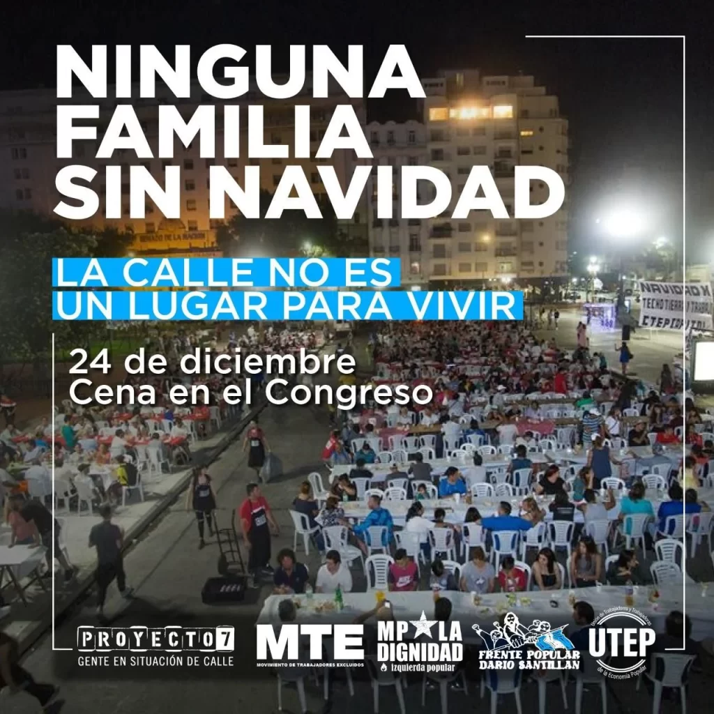 "Ninguna familia sin Navidad": se realiza mañana en el Congreso una cena de Nochebuena para la población vulnerable
