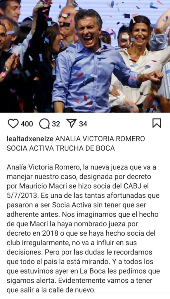 Elecciones en Boca: la jueza Analía Romero reemplaza a Débora Abrevaya 